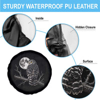 Owl Full Moon Graphic Spare Tire Cover Vintage Dark Academia Bird