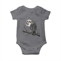 Owl Full Moon Graphic Baby Onesie Vintage Dark Academia Bird