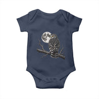 Owl Full Moon Graphic Baby Onesie Vintage Dark Academia Bird