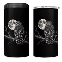 Owl Full Moon Graphic 4 in 1 Can Cooler Tumbler Vintage Dark Academia Bird