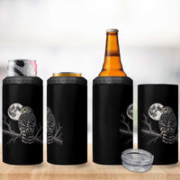 Owl Full Moon Graphic 4 in 1 Can Cooler Tumbler Vintage Dark Academia Bird