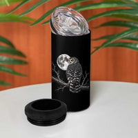 Owl Full Moon Graphic 4 in 1 Can Cooler Tumbler Vintage Dark Academia Bird