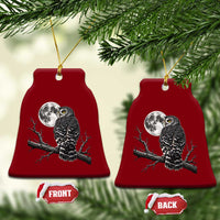 Owl Full Moon Graphic Ceramic Ornament Vintage Dark Academia Bird