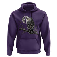 Owl Full Moon Graphic Hoodie Vintage Dark Academia Bird