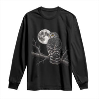 Owl Full Moon Graphic Long Sleeve Shirt Vintage Dark Academia Bird