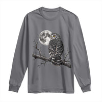 Owl Full Moon Graphic Long Sleeve Shirt Vintage Dark Academia Bird
