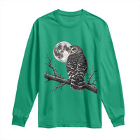 Owl Full Moon Graphic Long Sleeve Shirt Vintage Dark Academia Bird
