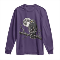 Owl Full Moon Graphic Long Sleeve Shirt Vintage Dark Academia Bird