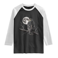 Owl Full Moon Graphic Raglan Shirt Vintage Dark Academia Bird