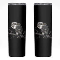 Owl Full Moon Graphic Skinny Tumbler Vintage Dark Academia Bird