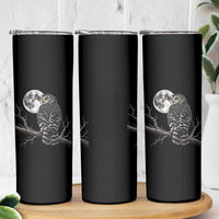 Owl Full Moon Graphic Skinny Tumbler Vintage Dark Academia Bird