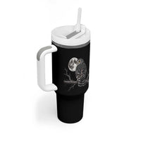Owl Full Moon Graphic Tumbler With Handle Vintage Dark Academia Bird