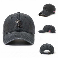 Owl Full Moon Graphic Washed Cotton Baseball Cap Vintage Dark Academia Bird