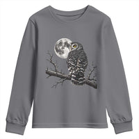 Owl Full Moon Graphic Youth Sweatshirt Vintage Dark Academia Bird
