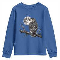 Owl Full Moon Graphic Youth Sweatshirt Vintage Dark Academia Bird