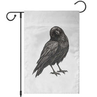 Winking Raven Crow Garden Flag Vintage Dark Academia Funny Bird Graphic