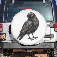 Winking Raven Crow Spare Tire Cover Vintage Dark Academia Funny Bird Graphic