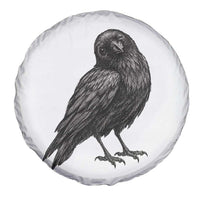 Winking Raven Crow Spare Tire Cover Vintage Dark Academia Funny Bird Graphic