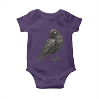 Winking Raven Crow Baby Onesie Vintage Dark Academia Funny Bird Graphic