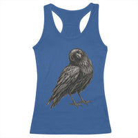 Winking Raven Crow Racerback Tank Top Vintage Dark Academia Funny Bird Graphic