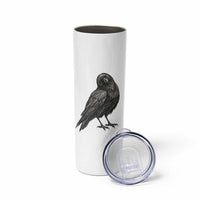 Winking Raven Crow Skinny Tumbler Vintage Dark Academia Funny Bird Graphic