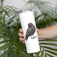 Winking Raven Crow Skinny Tumbler Vintage Dark Academia Funny Bird Graphic