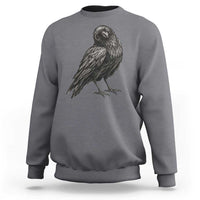 Winking Raven Crow Sweatshirt Vintage Dark Academia Funny Bird Graphic