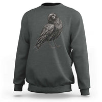 Winking Raven Crow Sweatshirt Vintage Dark Academia Funny Bird Graphic