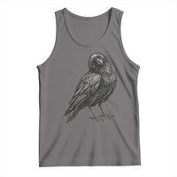 Winking Raven Crow Tank Top Vintage Dark Academia Funny Bird Graphic