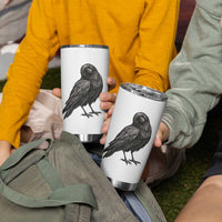 Winking Raven Crow Tumbler Cup Vintage Dark Academia Funny Bird Graphic