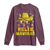 Mexico Christmas Long Sleeve Shirt Feliz Navidad Sombrero