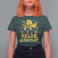 Mexico Christmas T Shirt For Women Feliz Navidad Sombrero - Wonder Print Shop