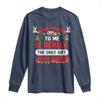 Funny Christmas Long Sleeve Shirt Being Related To Me Is Really The Only Gift You Need Xmas Lights