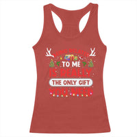 Funny Christmas Racerback Tank Top Being Related To Me Is Really The Only Gift You Need Xmas Lights