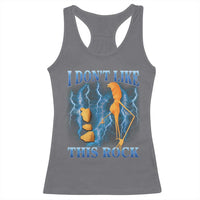 Funny Christmas Marcus The Worm Racerback Tank Top I Don't Like This Rock Brain Rot - Wonder Print Shop