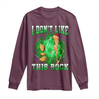 Funny Marcus The Worm Long Sleeve Shirt I Don't Like This Rock Brain Rot - Wonder Print Shop