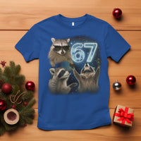 Funny 67 Raccoon Meme T Shirt Howling at The Moon Funny Six Seven Weird Cursed - Wonder Print Shop