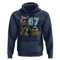 Funny 67 Raccoon Meme Hoodie Howling at The Moon Funny Six Seven Weird Cursed - Wonder Print Shop