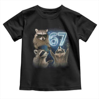Funny 67 Raccoon Meme Toddler T Shirt Howling at The Moon Funny Six Seven Weird Cursed - Wonder Print Shop