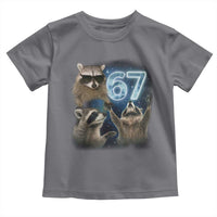 Funny 67 Raccoon Meme Toddler T Shirt Howling at The Moon Funny Six Seven Weird Cursed - Wonder Print Shop