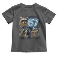 Funny 67 Raccoon Meme Toddler T Shirt Howling at The Moon Funny Six Seven Weird Cursed - Wonder Print Shop