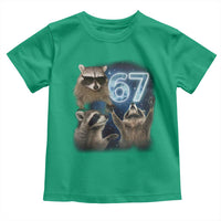 Funny 67 Raccoon Meme Toddler T Shirt Howling at The Moon Funny Six Seven Weird Cursed - Wonder Print Shop