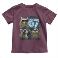 Funny 67 Raccoon Meme Toddler T Shirt Howling at The Moon Funny Six Seven Weird Cursed - Wonder Print Shop