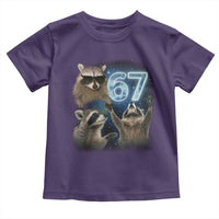 Funny 67 Raccoon Meme Toddler T Shirt Howling at The Moon Funny Six Seven Weird Cursed - Wonder Print Shop