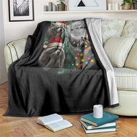 3 Raccoons Howling At Moon Christmas Throw Blanket Funny Weird Cursed Meme - Wonder Print Shop