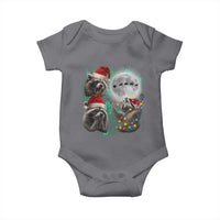 3 Raccoons Howling At Moon Christmas Baby Onesie Funny Weird Cursed Meme - Wonder Print Shop