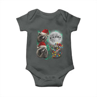 3 Raccoons Howling At Moon Christmas Baby Onesie Funny Weird Cursed Meme - Wonder Print Shop