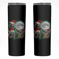 3 Raccoons Howling At Moon Christmas Skinny Tumbler Funny Weird Cursed Meme - Wonder Print Shop