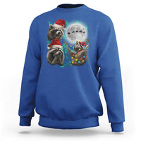3 Raccoons Howling At Moon Christmas Sweatshirt Funny Weird Cursed Meme - Wonder Print Shop