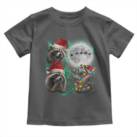 3 Raccoons Howling At Moon Christmas Toddler T Shirt Funny Weird Cursed Meme - Wonder Print Shop